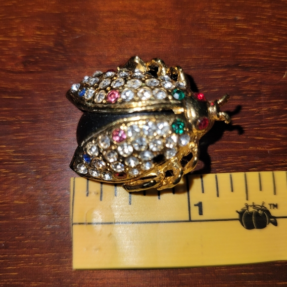 Vintage Ladybug Rhinestone Brooch - Picture 6 of 6